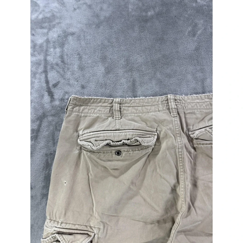 Polo Jeans Company Cargo Shorts Mens 40 Beige Canvas Relaxed Miltary Surplus‎